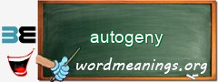 WordMeaning blackboard for autogeny